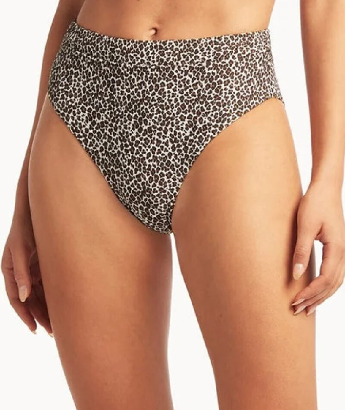 Sea Level Wild Cat High Waist Band Brief - Espresso